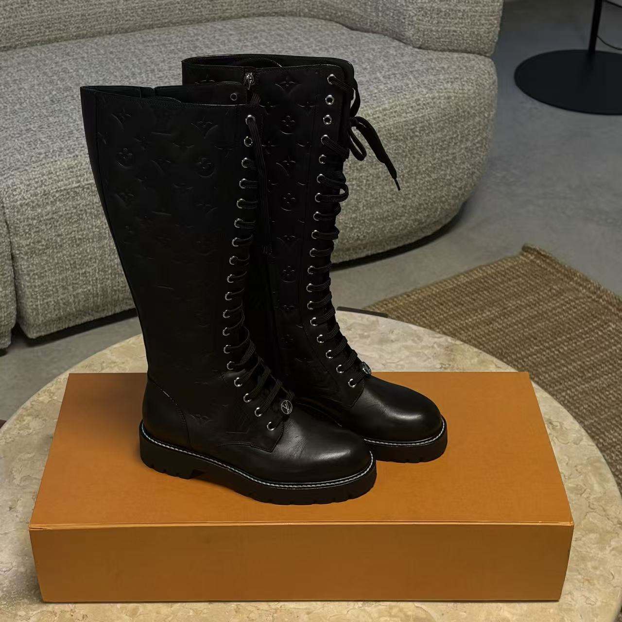 Louis Vuitton Black Leather Boots