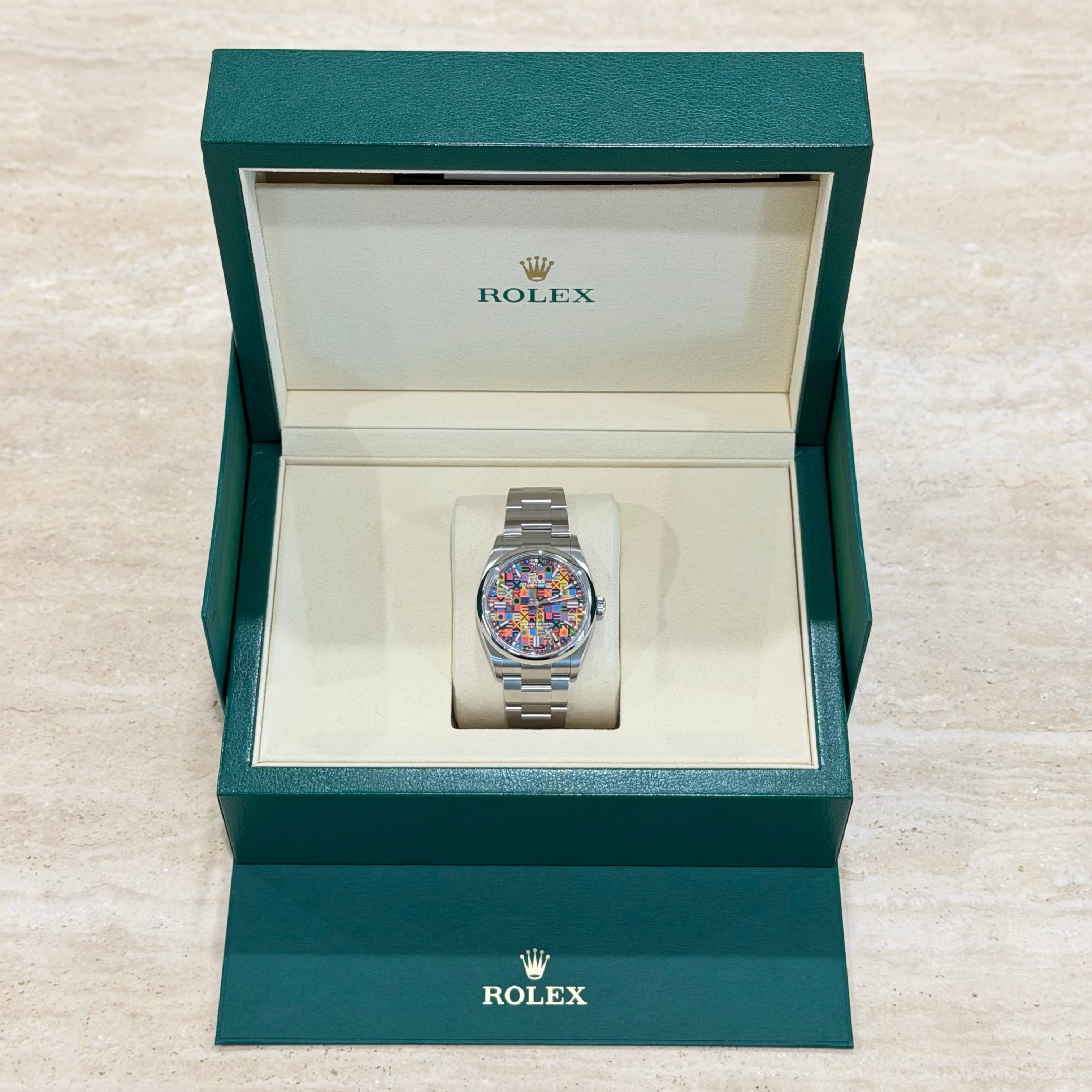 Rolex Oyster Perpetual 126000 Multicolour Dial Full Set