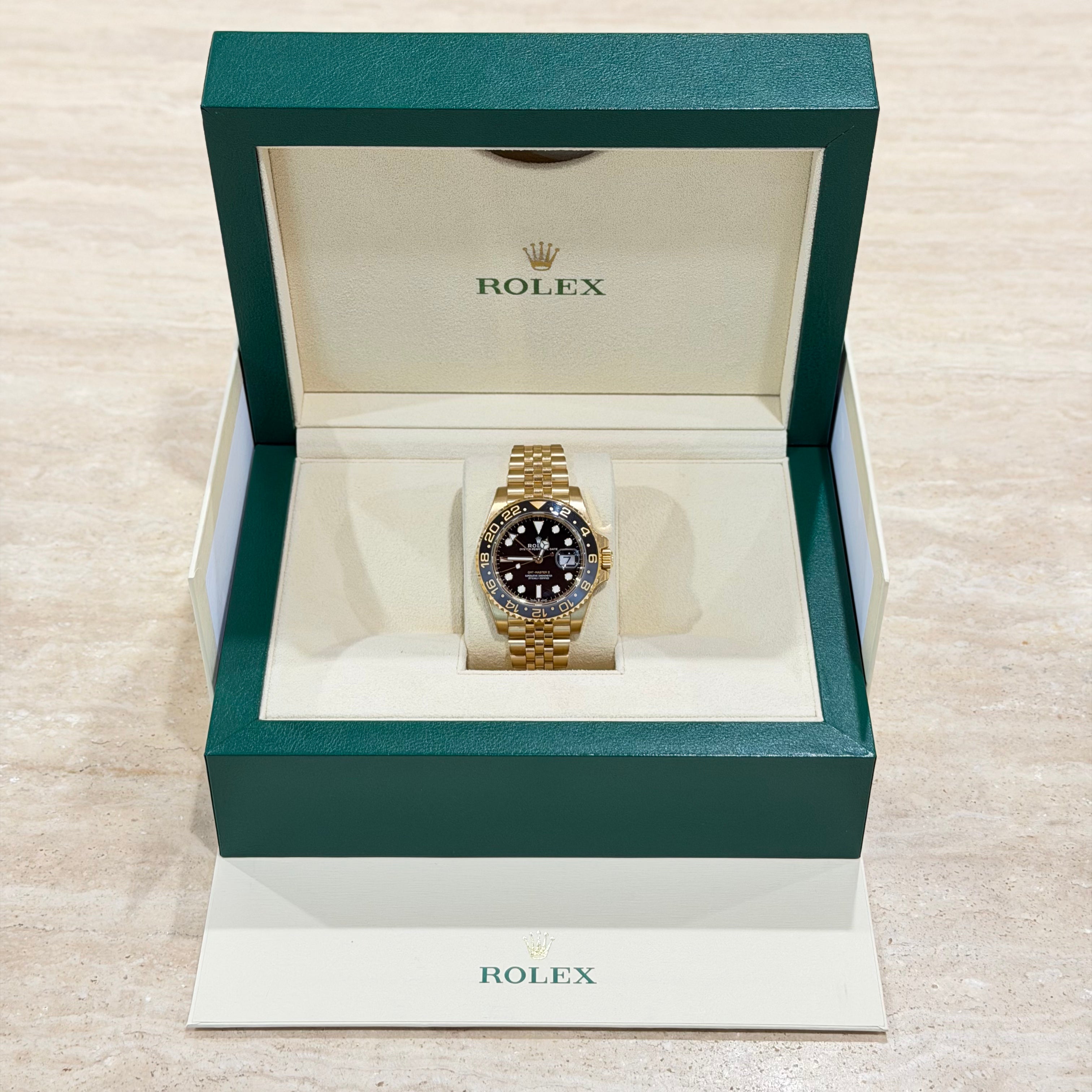 Rolex GMT-Master II 126718GRNR Yellow Gold Jubilee Full Set