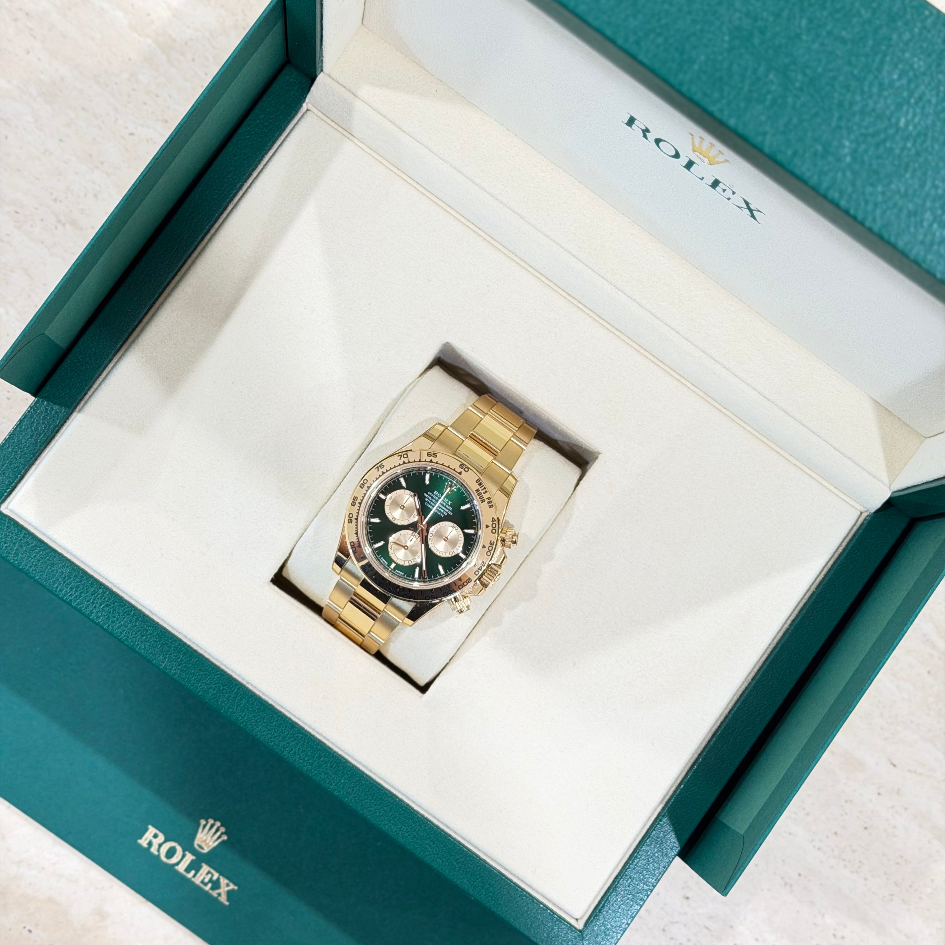 Rolex Cosmograph Daytona 126508 “John Mayer” Green Dial 18K Yellow Gold Full Set
