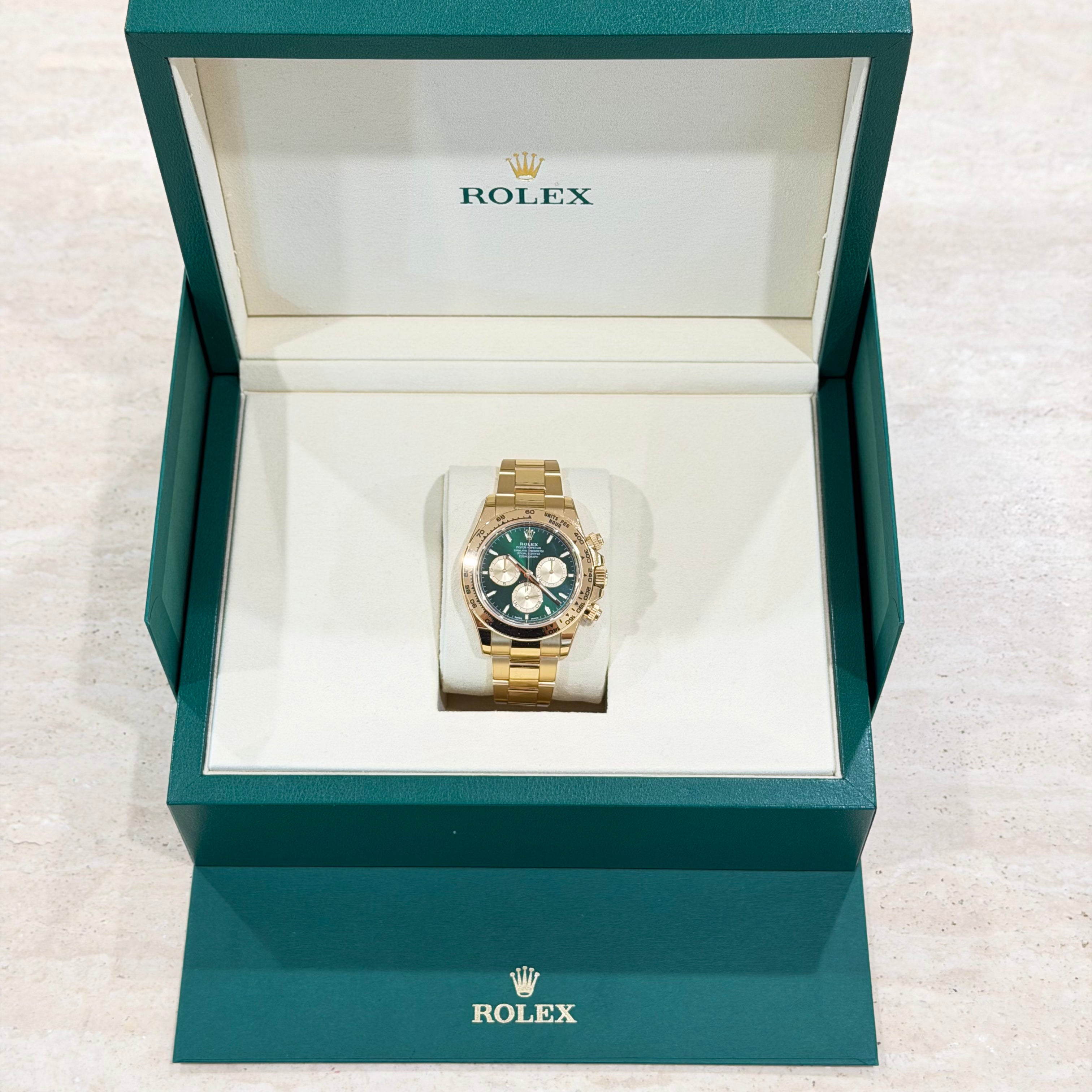 Rolex Cosmograph Daytona 126508 “John Mayer” Green Dial 18K Yellow Gold Full Set