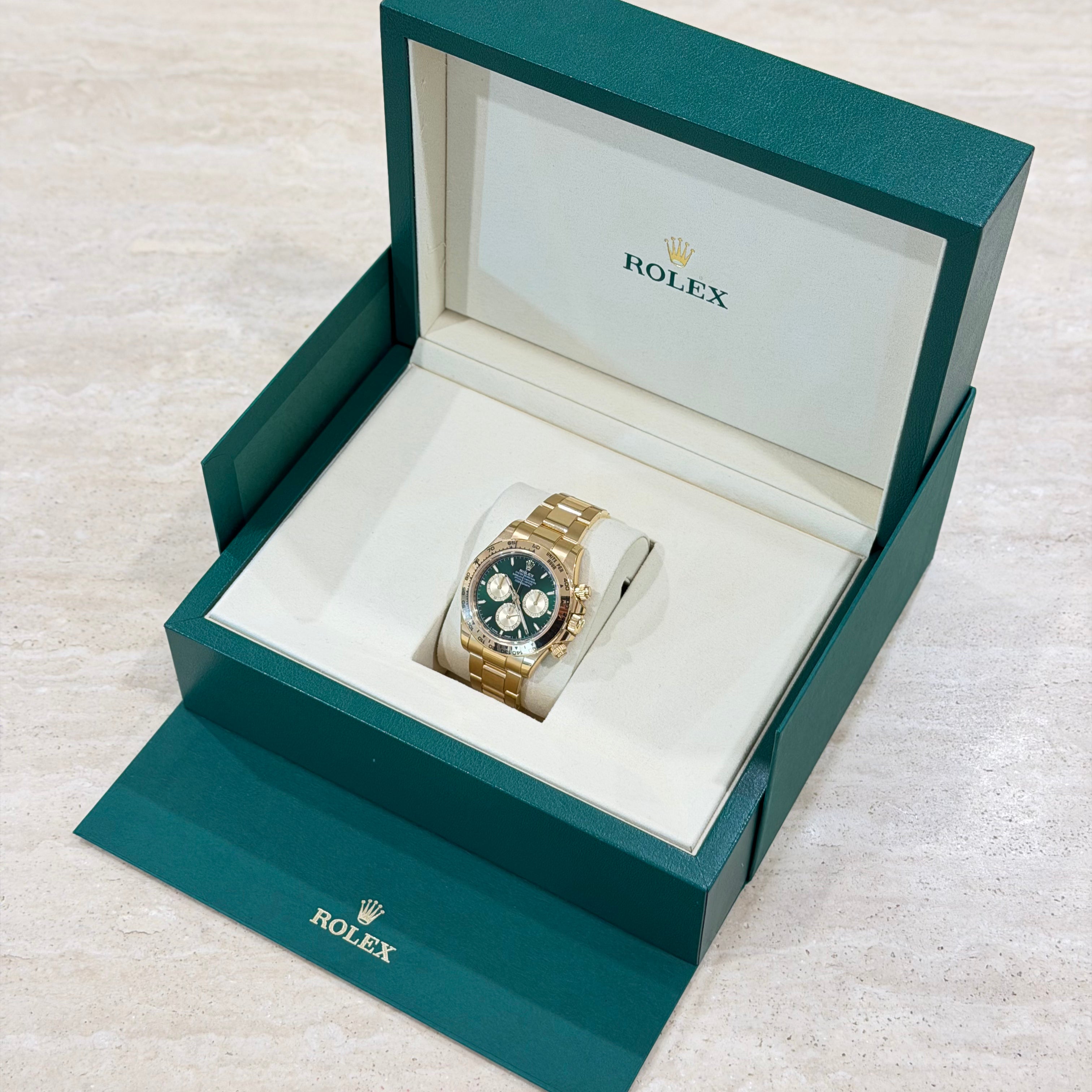Rolex Cosmograph Daytona 126508 “John Mayer” Green Dial 18K Yellow Gold Full Set