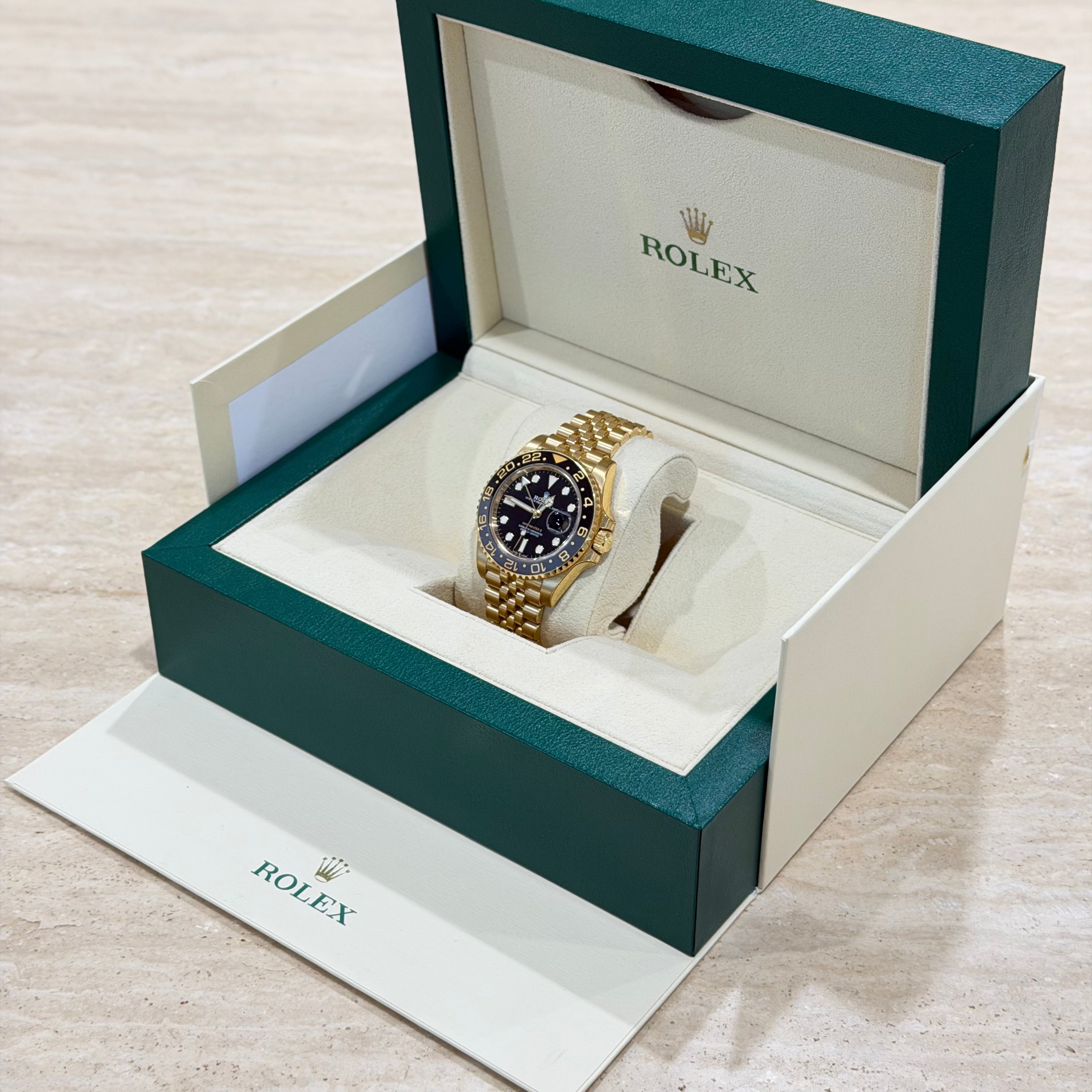 Rolex GMT-Master II 126718GRNR Yellow Gold Jubilee Full Set