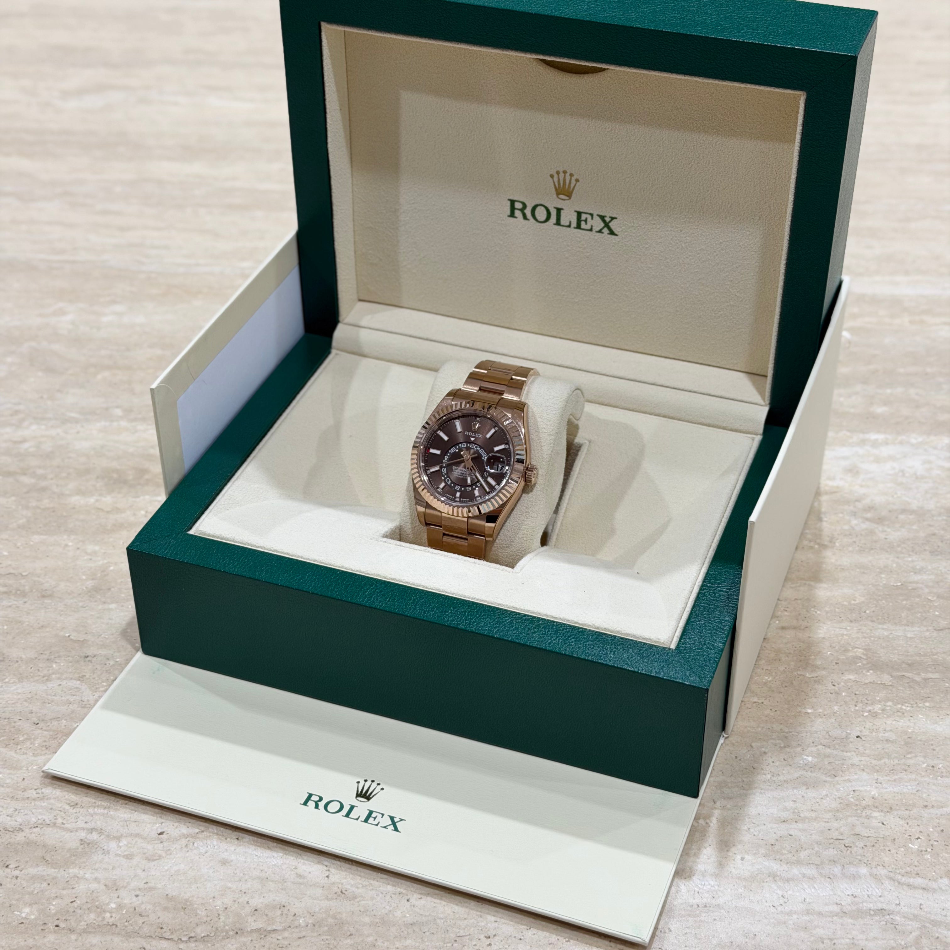 Rolex Sky-Dweller 336935 Everose Gold Chocolate Dial Full Set