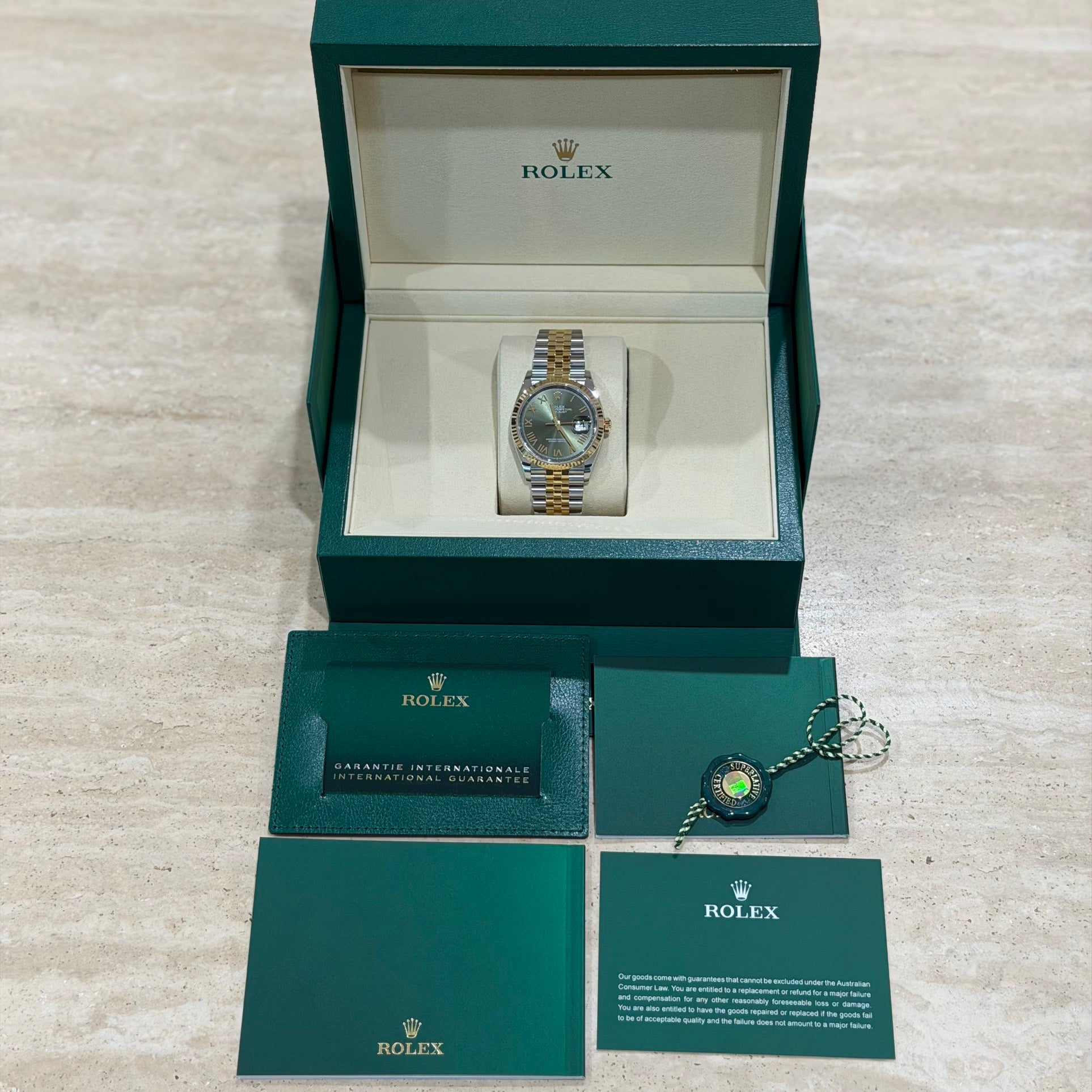 Rolex Datejust 36 126233 Green Roman Dial Full Set