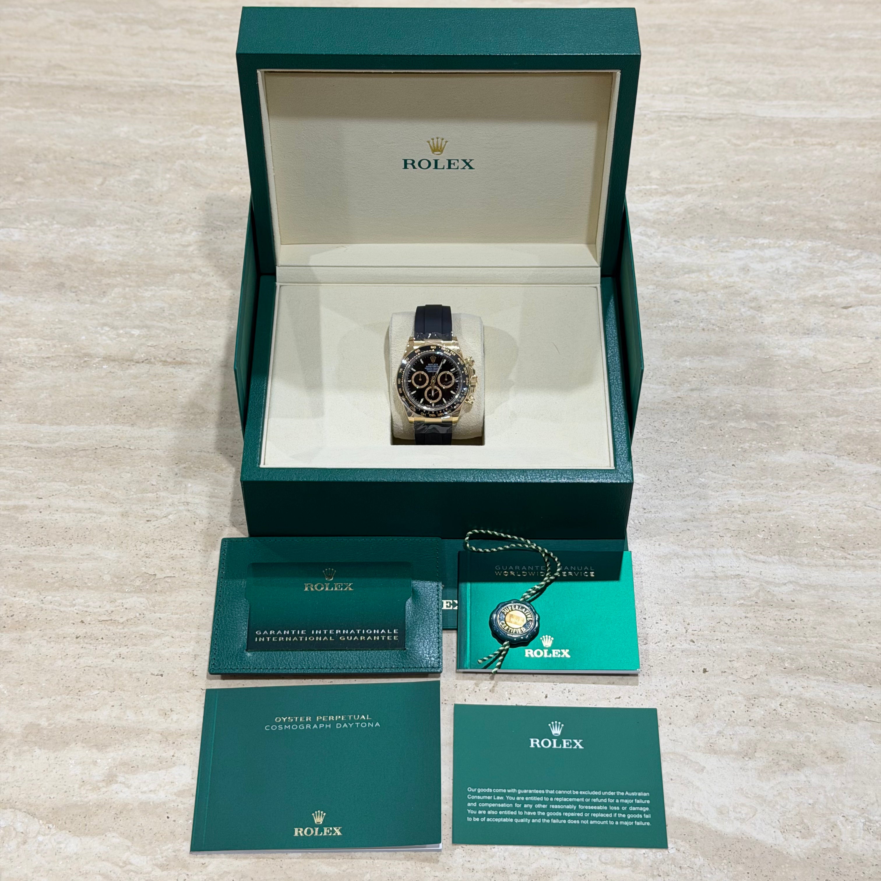 Rolex Cosmograph Daytona 126518LN Yellow Gold Black Dial Full Set