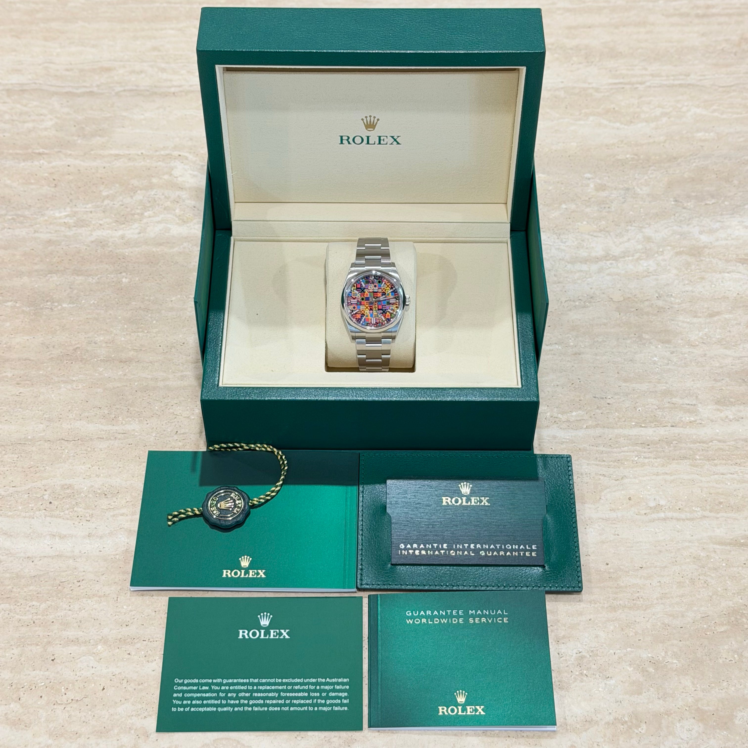 Rolex Oyster Perpetual 126000 Multicolour Dial Full Set