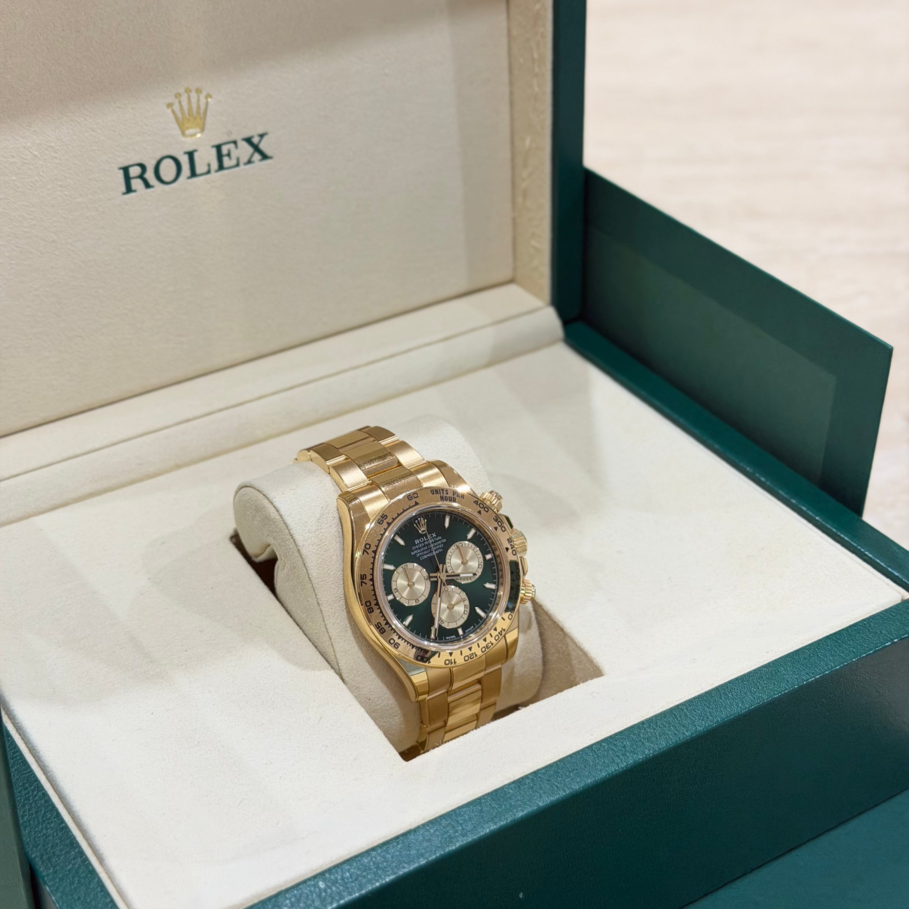 Rolex Cosmograph Daytona 126508 “John Mayer” Green Dial 18K Yellow Gold Full Set