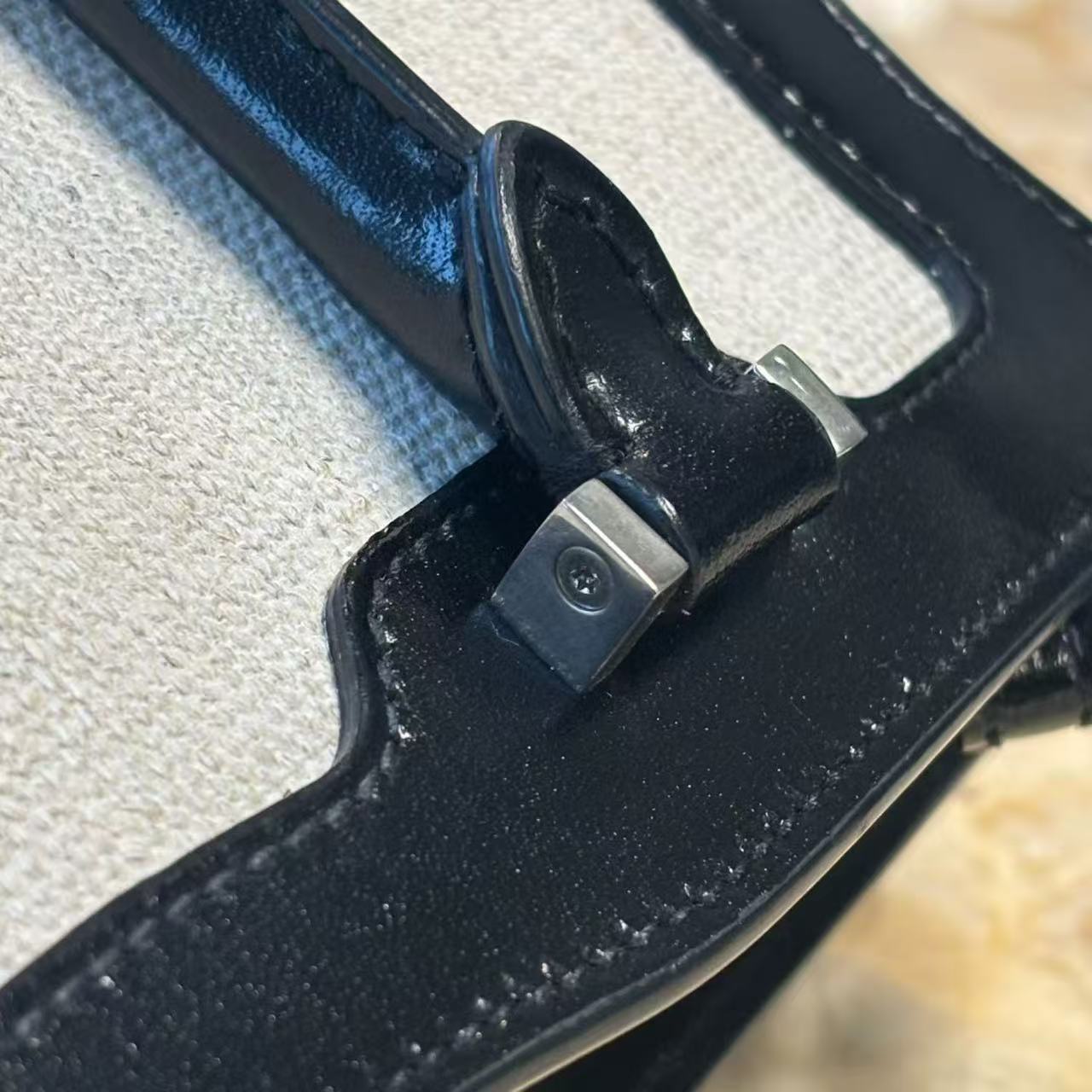 Saint Laurent Uptown Canvas & Leather Tote Bag