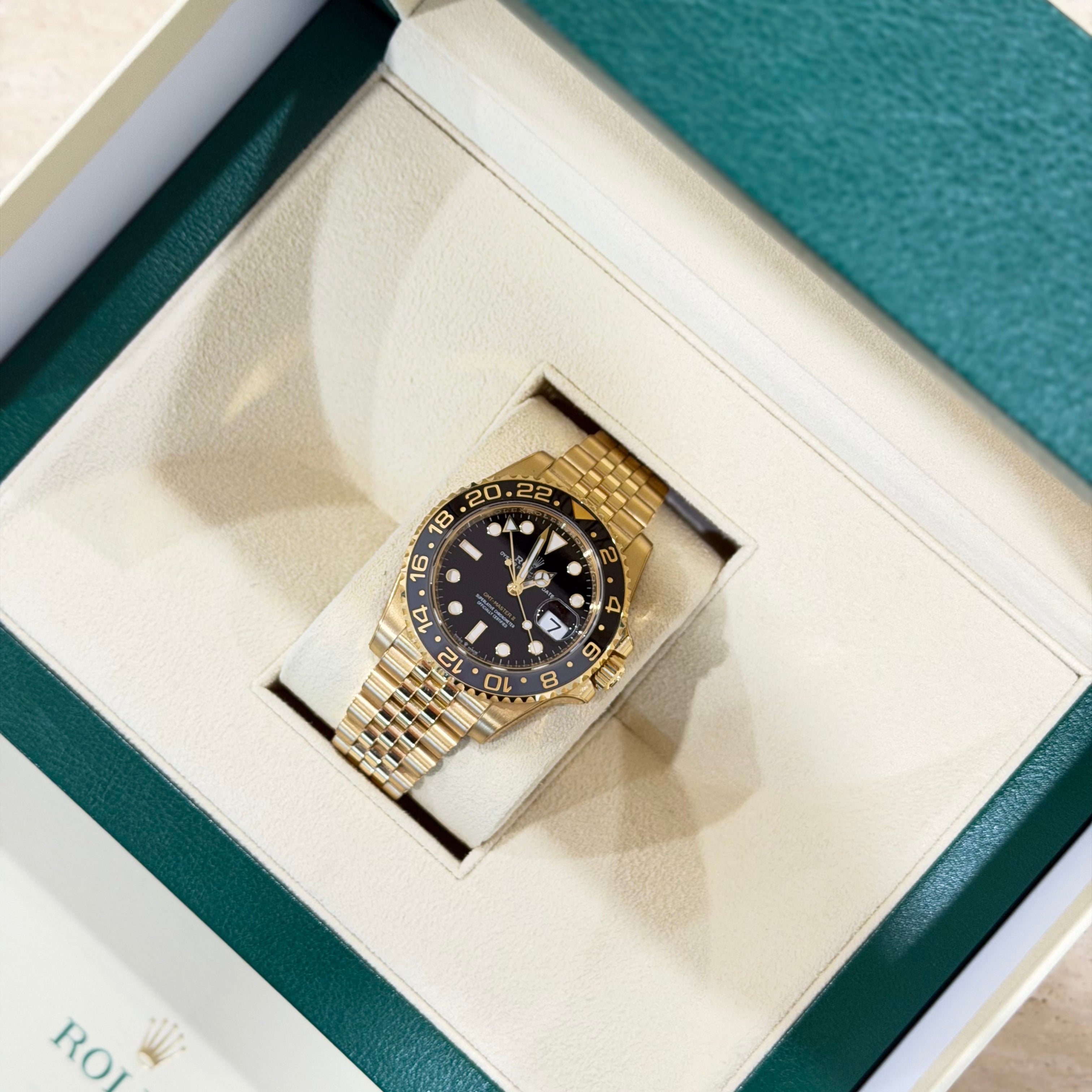 Rolex GMT-Master II 126718GRNR Yellow Gold Jubilee Full Set
